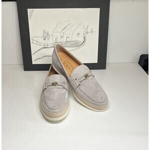 Tod’s Gomma Sude T-Ring Espadrille Drive Shoes Women’s Size 7.5